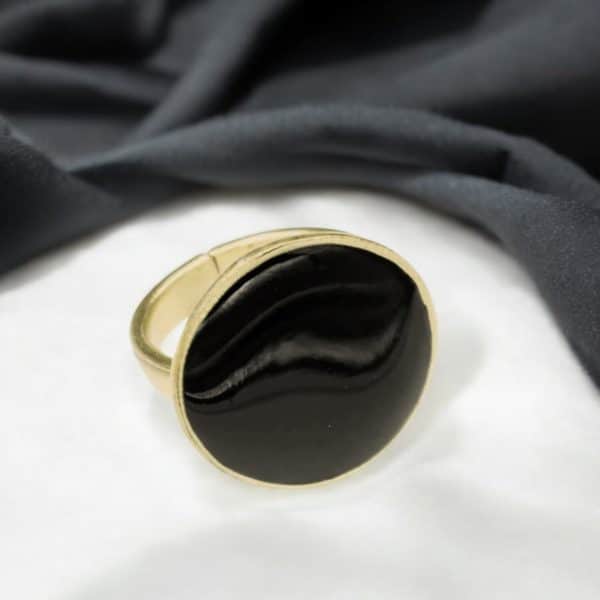 Ανοιγόμενο δαχτυλίδι Round Carbon Black
