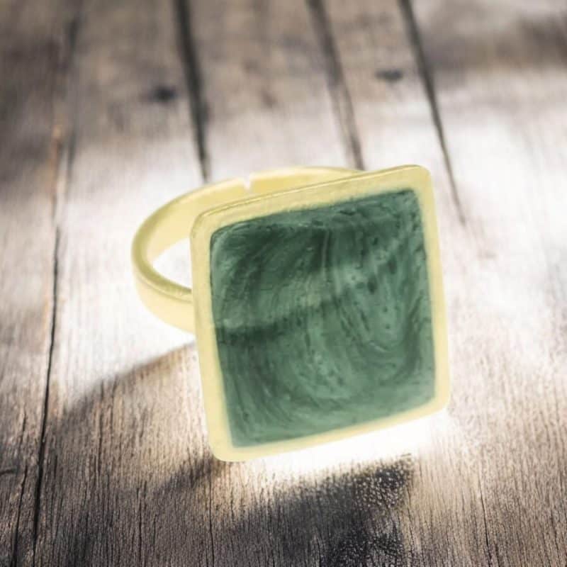 Ανοιγόμενο δαχτυλίδι Green Square