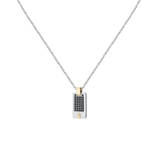 Ανδρικό Κολιέ Maserati Iconic JM334AVD49 Silver Black