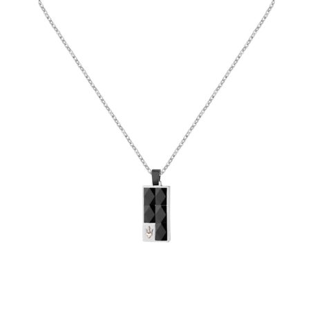 Ανδρικό Κολιέ Maserati Ceramic JM423ATZ27 Silver Black