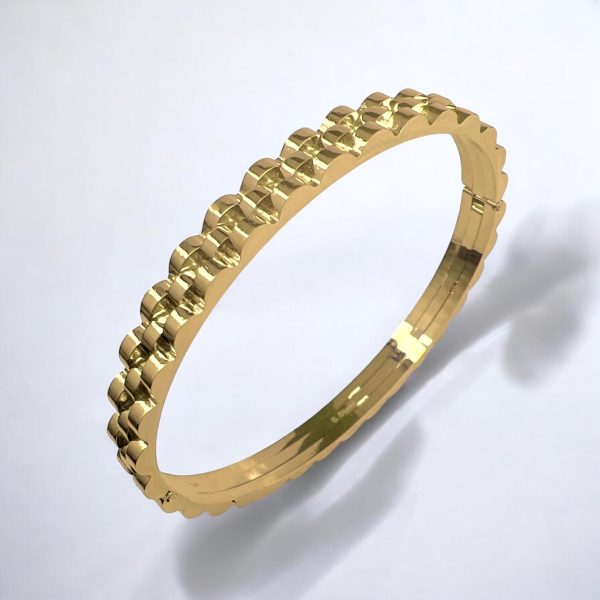 Ατσάλινο Βραχιόλι Waffle Gold