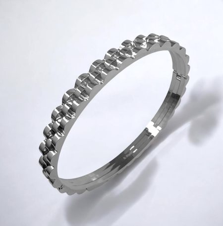 Ατσάλινο Βραχιόλι Waffle Silver