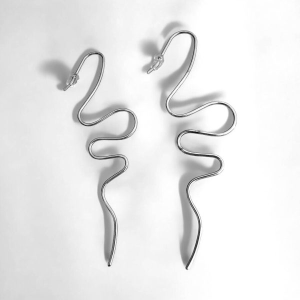 Σκουλαρίκια Peebls Wave Line Silver