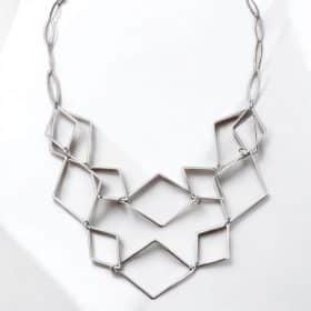 Διπλό Κολιέ Peebls Geometric Shapes Silver