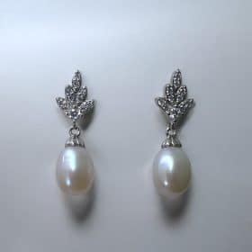 Σκουλαρίκια Starlit Pearl Silver από ασήμι 925