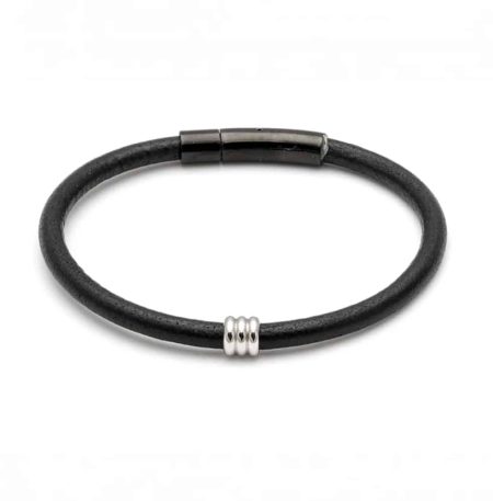 Ανδρικό Βραχιόλι Lifelikes Leather Cuff Black