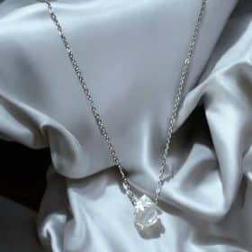 Ατσάλινο Κολιέ Diamond Drop Silver