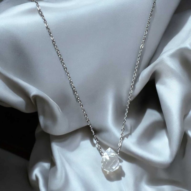 Ατσάλινο Κολιέ Diamond Drop Silver