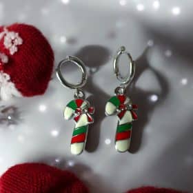 Ατσάλινα Σκουλαρίκια Candy Cane Delight Silver