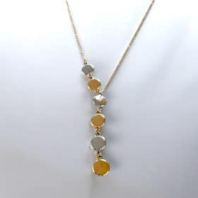 Ατσάλινο Κολιέ Γραβάτα Peebls Steely Symmetry Silver and Gold