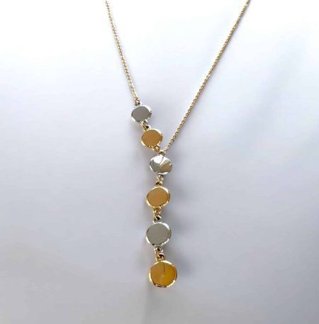 Ατσάλινο Κολιέ Γραβάτα Peebls Steely Symmetry Silver and Gold