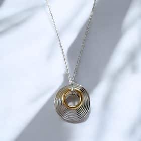 Ατσάλινο Κολιέ Peebls Solar Whisper Silver and Gold