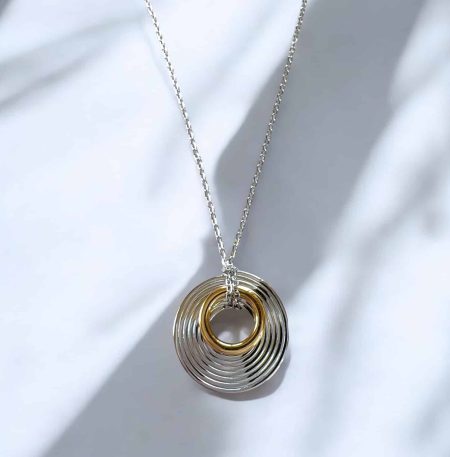 Ατσάλινο Κολιέ Peebls Solar Whisper Silver and Gold