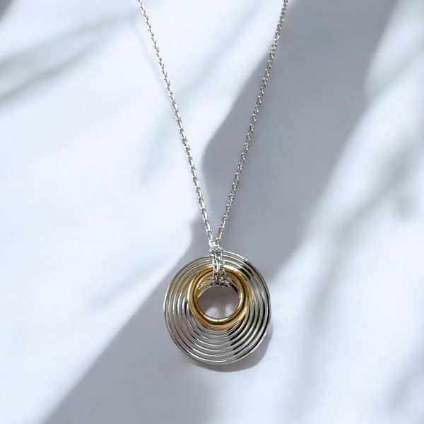 Ατσάλινο Κολιέ Peebls Solar Whisper Silver and Gold