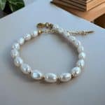 Ατσάλινο Βραχιόλι Peebls Αsymmetrical Pearls and Gold