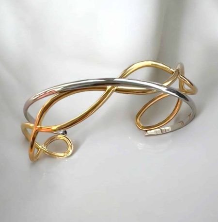Ατσάλινο Βραχιόλι Peebls Aurora Silver and Gold