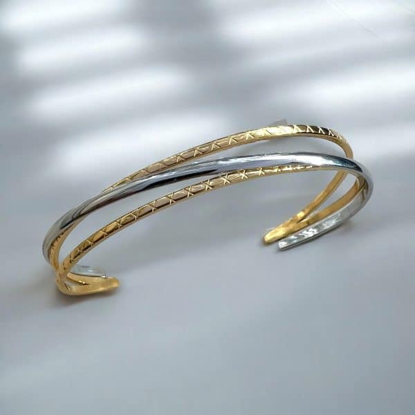Ατσάλινο Βραχιόλι Peebls Orbit Silver and Gold