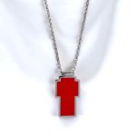 Κολιέ Cross Pendant από ασήμι 925 Silver - Red