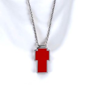 Κολιέ Cross Pendant από ασήμι 925 Silver - Red