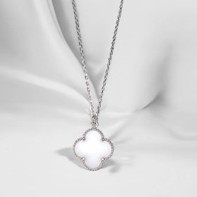 Κολιέ Flower White από ασήμι 925 Silver