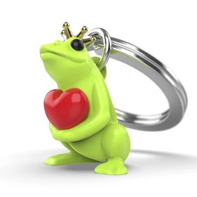 Metalmorphose Μπρελόκ Green Frog with Red Heart