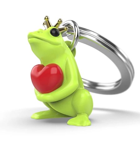 Metalmorphose Μπρελόκ Green Frog with Red Heart