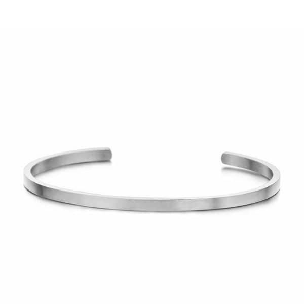 Ατσάλινο Βραχιόλι Plain Silver