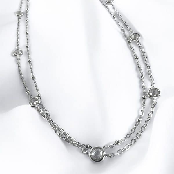 Κολιέ Crystal Vein Silver από ασήμι 925