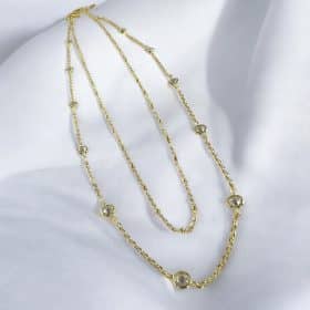 Κολιέ Crystal Vein Gold από ασήμι 925