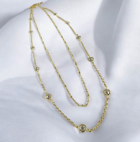 Κολιέ Crystal Vein Gold από ασήμι 925
