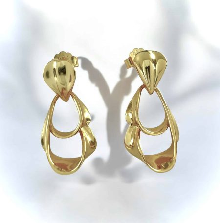 Σκουλαρίκια Sylph Wings Gold από ασήμι 925