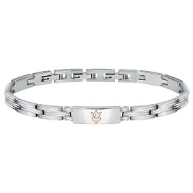 Ανδρικό Βραχιόλι Maserati JM121ATK12 Silver-Rose Gold