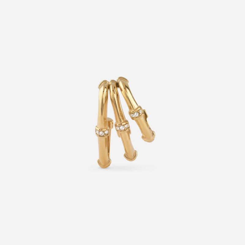 Μονό σκουλαρίκι Guess Ear Cuff Bamboo Gold