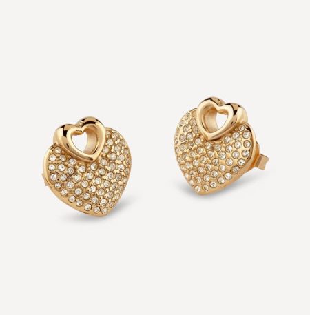 Ατσάλινα Σκουλαρίκια Guess Crazy in Love Gold
