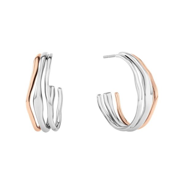 Σκουλαρίκια Calvin Klein Waves Silver-Rose Gold