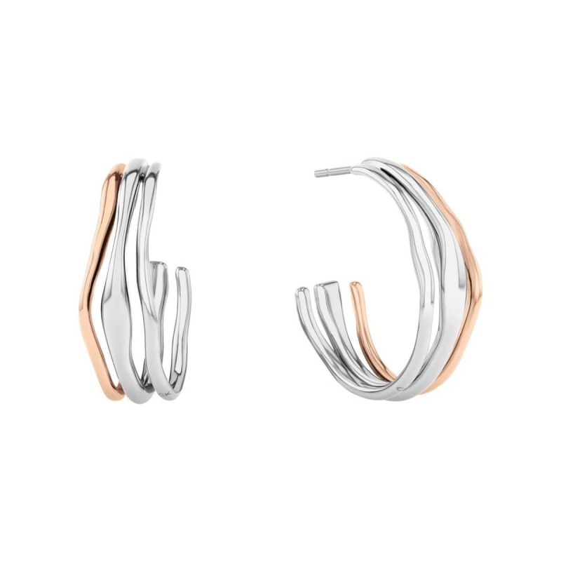 Σκουλαρίκια Calvin Klein Waves Silver-Rose Gold
