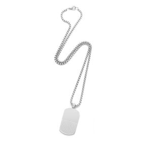 Ανδρικό Ατσάλινο Κολιέ λefkό ID Silver