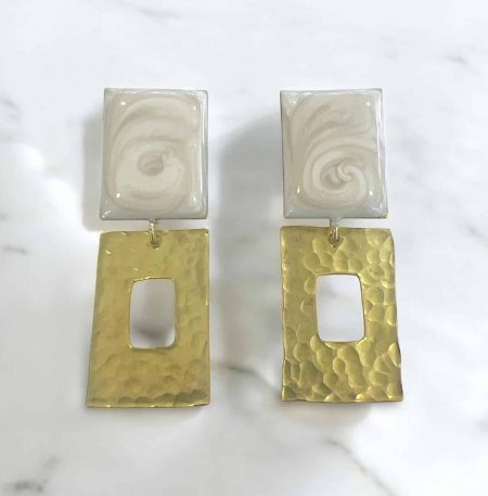 Σκουλαρίκια Chroma Delos White