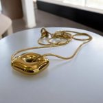 Ατσάλινο Κολιέ Peebls Square Sign Gold