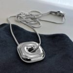Ατσάλινο Κολιέ Peebls Square Sign Silver
