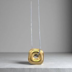 Ατσάλινο Κολιέ Peebls Square Sign Silver - Gold