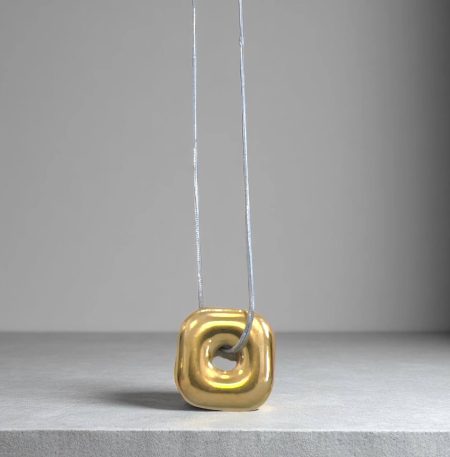 Ατσάλινο Κολιέ Peebls Square Sign Silver - Gold