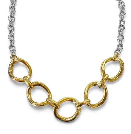 Ατσάλινο Κολιέ Peebls Dual Spark Silver and Gold