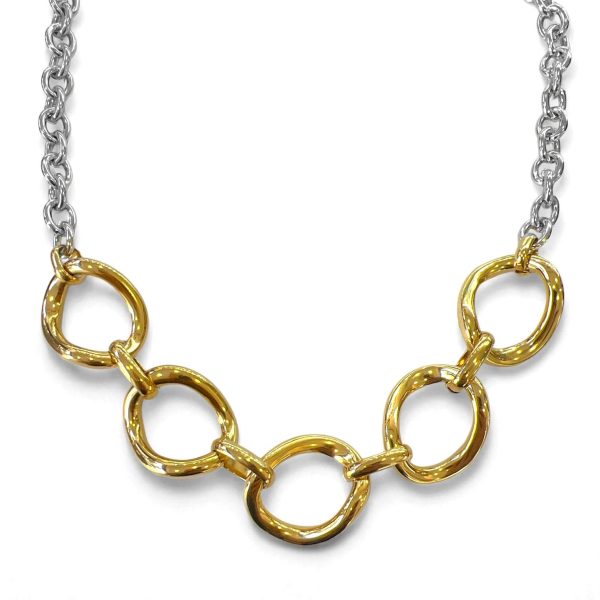 Ατσάλινο Κολιέ Peebls Dual Spark Silver and Gold