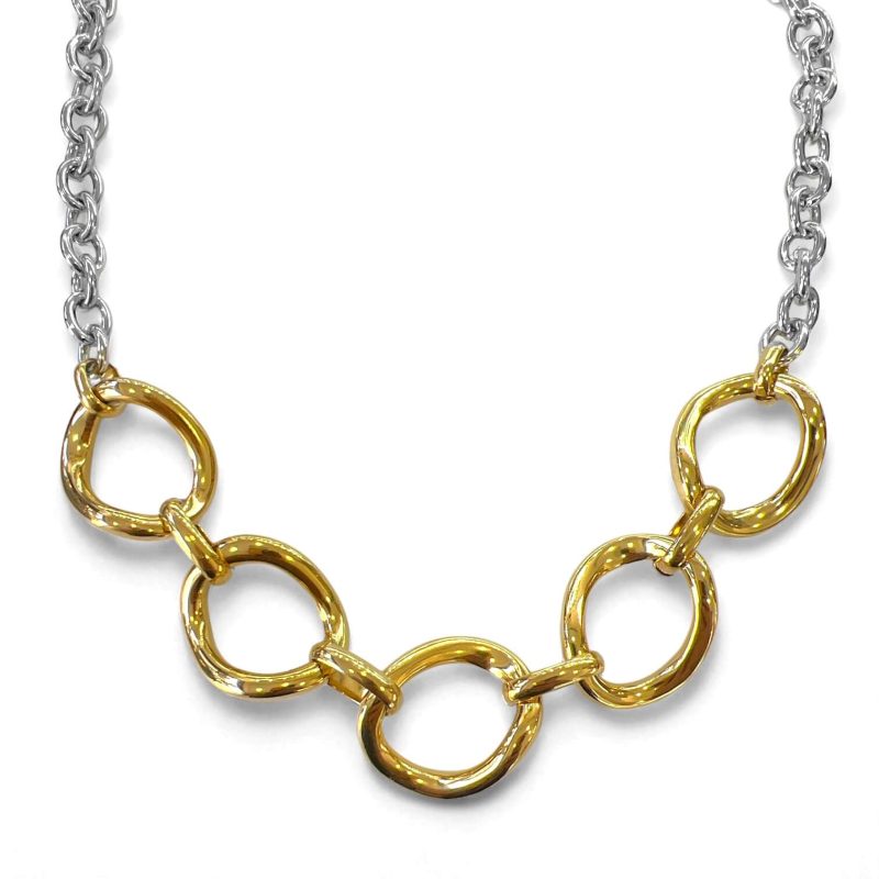 Ατσάλινο Κολιέ Peebls Dual Spark Silver and Gold