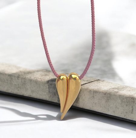 Κολιέ Blackowl Half Heart Dusky Rose