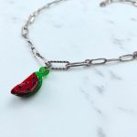 Κολιέ Peebls Murano Watermelon Silver