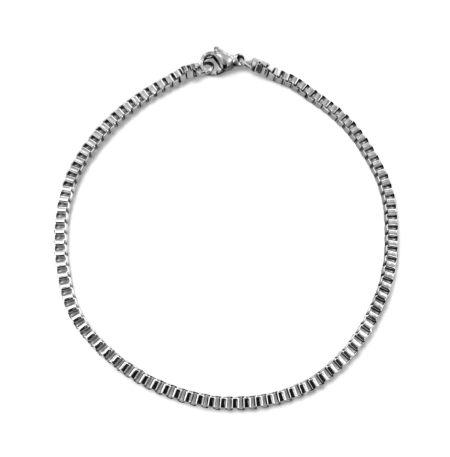 Ατσάλινο Βραχιόλι Peebls Square Chain Silver