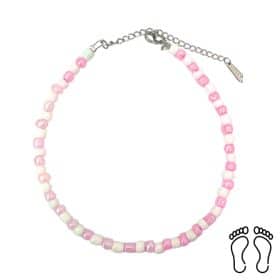 Αλυσίδα Ποδιού BlackOwl Art Pink and White
