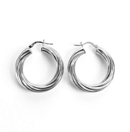 Σκουλαρίκια Power Hoops Silver από ασήμι 925